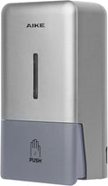 AIKE Wall Mount Liquid Soap Dispenser for Commercial Bathroom 27oz Large Capacity Manual Push Pump Silver