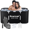 Smartmak Ice Bath Tub with Cover, Portable XL Large Cold Plunge Tub for Athletes, Cold Water Pod Tub Therapy and Recovery, Cold Immersion Training Baths at Home Outdoor Plunge Pool, Black