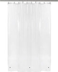BAROSSA Design 54 inch Wide Stall Shower Curtain Liner with 3 Magnets - PEVA, Waterproof, PVC Free, Metal Grommets, Clear, 54x72