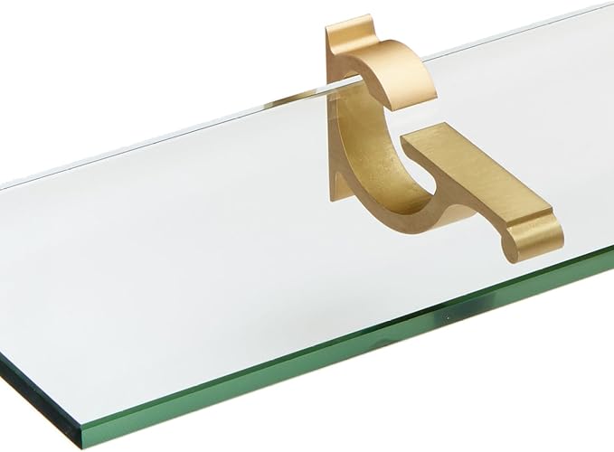 Spancraft Glass M-8x33-Brushed Bronze Monarch Glass Shelf, Brushed Bronze, 8" x 33"