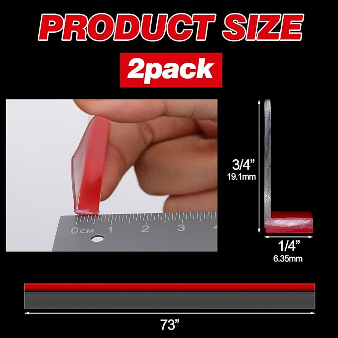 2 Pcs Long Clear Vinyl L-Type Seal Strip with Pre-Applied Self Adhesive Shower Threshold Water Dam Barrier Bathroom Glass Door Seal Strip for Gap Frameless Shower Door