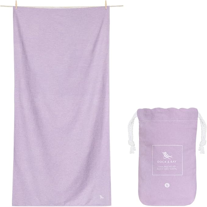Dock & Bay Beach Towel - Quick Dry, Sand Free - Compact, Lightweight - 100% Recycled - Includes Bag - Set of 6 - Essentials, Extra Large (200x90cm, 78x35)