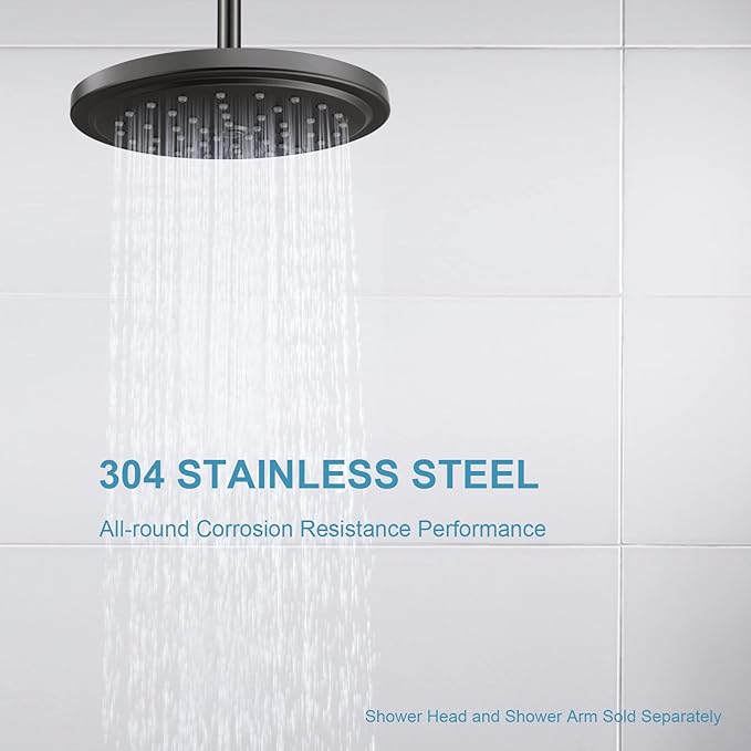 OFFO Shower Arm with Flange Ceiling Mount Replacement Rain Shower Head Straight Arm Ceiling-Mounted for Fixed Shower Head & High Pressure Rain, 6 in Oil Rubbed Bronze
