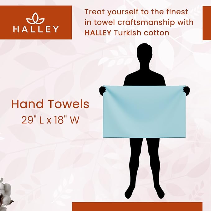 HALLEY Turkish Cotton Towels (Pack of 4) Hand Towels Super Soft Highly Absorbent 100% Cotton Towels for Bathroom and Kitchen for Mother’s Day (Tan)