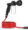CAMPLUX Pet Washing Hose Attachment with Soap Dispenser, 11.48 FT Hose, 8-in-1 Sprayer Mode for Watering Flowers, Car Wash, Dog and Horse Showering