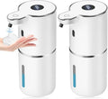 2 Pack Automatic Soap Dispenser,12.8oz/380ml USB Rechargeable Touchless Foaming Dispenser with Upgraded 2025 Smart Sensor,Wall Mounted for Bathroom Kitchen,White P18 Dish Soap Dispenser