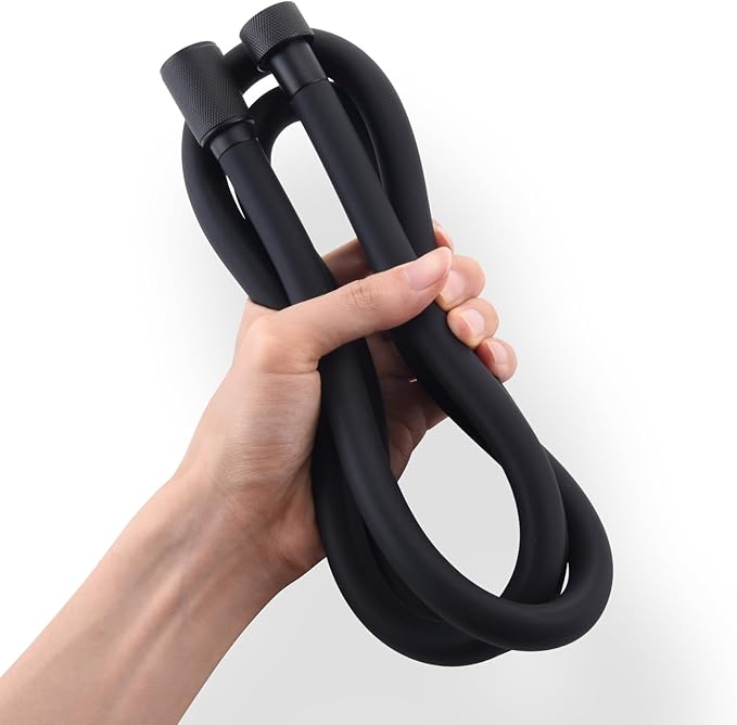 Silicone Shower Hose Extra Long,Explosion Proof Anti Winding Showerhead Hose,Used In Showerheads Spray Bidet Bathing Toilet Cleaning Flexible RV Shower Hoses Replacement (Black, 59 In)