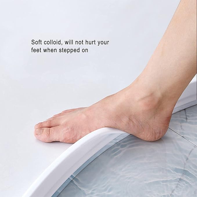 Collapsible Shower Water Guard Water Splash Guard Water Dam Barrier Shower Threshold for Shower Stall, Stay Dry Retainer for Wet and Dry Separation for Bathroom (48") …