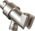 OFFO Shower Head Holder All Metal for Handheld Shower Head, Brushed Nickel Adjustable Shower Arm Mount with Solid Brass Pivot Ball, 1/2 in IPS Female Inlet and Male Outlet
