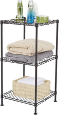 3 Tier Storage Racks Shelving, Heavy Steel Pantry Shelves, Adjustable Wire Shelving Rack, Suitable for Garage, Kitchens, Offices, 13.8" W x 13.8" D x 27.6" H, Black