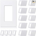 ELEGRP Matte White 1-Gang Screwless Decorative Wall Plates, Standard Size Unbreakable Thermoplastic Faceplate Cover for Decorator Receptacle Outlet Switch, UL Listed (50 Pack)