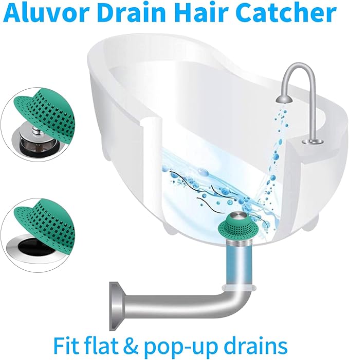Shower Drain Hair Catcher Bathtub Drain Cover Shower Protector for Pop-Up & Regular Drains