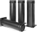 7 Inch Metal Furniture Legs Stainless Steel Adjustable Legs Black Metal Legs Round Cabinet Legs for Coffee Table Cabinet Desk Sofa Shelves, Pack of 4