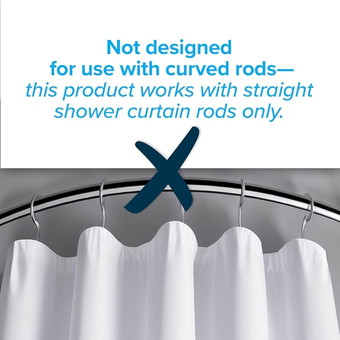 SlipX Solutions No Mess Splash Guard for Shower & Bathtub Curtain Liners | Bath Accessories to Keep Water Where It Belongs for A Non-Slip Bathroom Floor | Adhesive Free, Easy to Attach | 2 Per Pack