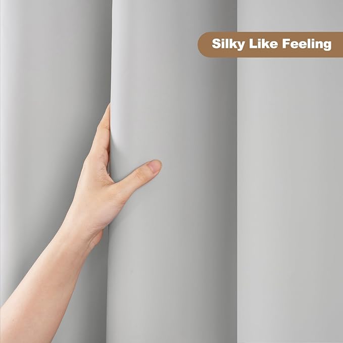 UFRIDAY Grey Short Shower Curtain Liner Premium PEVA 72 x 66 inch,Heavy Duty Shower Curtain with 3 Weighted Magnets, Plastic Waterproof Grey Shower Curtains for Bathroom with 12Hooks