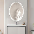 28 x 20 inch Oval LED Bathroom Mirror Anti-Fog 3 Colors Light Dimmable Wall Mounted Lighted Bathroom Vanity Mirror Memory Makeup Mirror Touch Switch