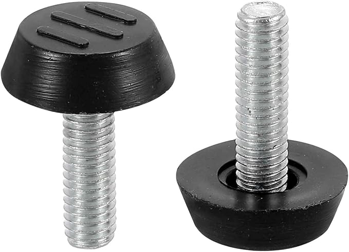 M6x16x22mm(DxLxOD) Screw on Furniture Glide Leveling Feet - 12Pack - Good for Furniture - Adjustable Thread Furniture Levelers - Black