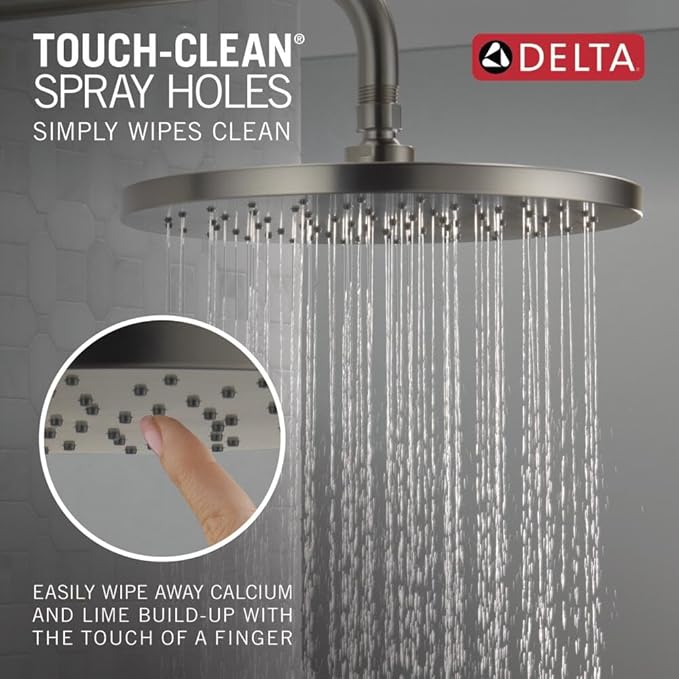 Delta Faucet Modern Raincan Round Single-Function Tub and Shower Trim Kit Brushed Nickel, Tub Faucet Set, Rainfall Shower Head, Spotshield Stainless T14469-SP-PP (Valve Not Included)
