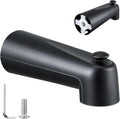 Enhon 7 Inch Slip on Tub Spout with Diverter, Compatible with Moen 3839/Moen 3853, Bathtub Diverter Spout Fits 1/2" Copper Water Tube(5/8" Diameter), 5/32" Hex Wrench(Matte Black,Classic)