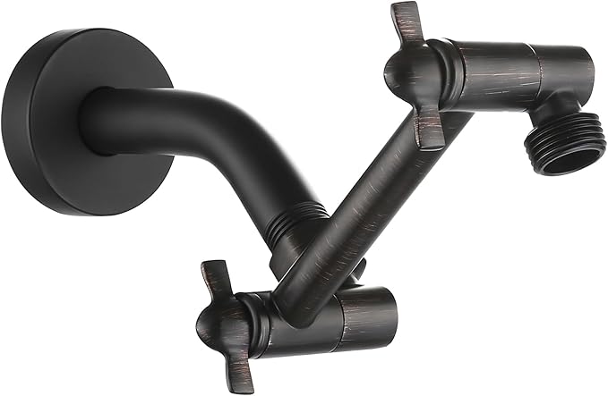 Shower Arm Extension, Solid Brass Shower Extender with Lock Joints, Lower or Raise Rain or Handheld Shower Head to Your Height & Angle (5 Inch, Oil Rubbed Bronze)