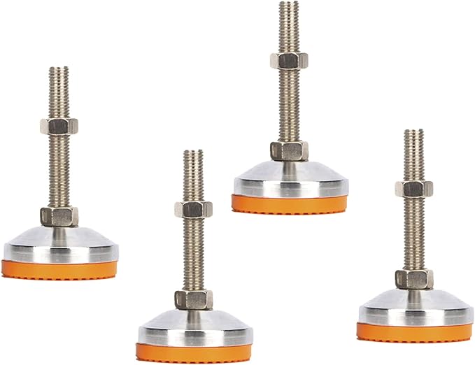4Pcs Leveling Feet-M10 Thread Adjustable Leg Leveler Carbon Steel for Furniture Machinery Equipment Leveling Screw Leg levelers