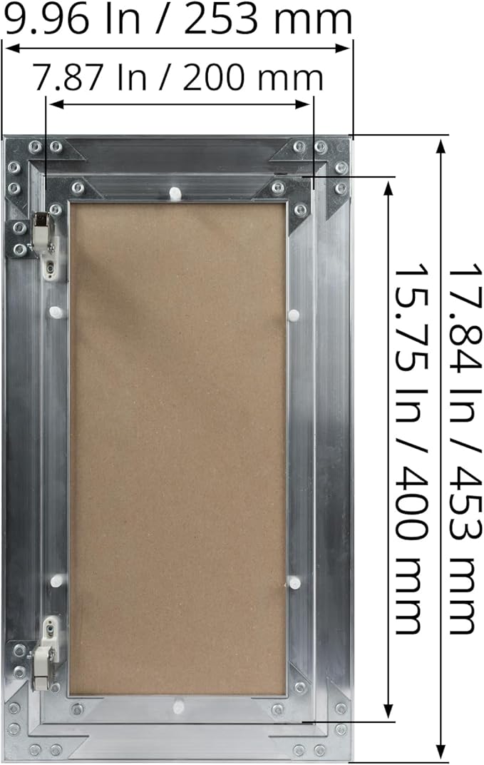 8" x 16" Inch Aluminum Drywall Access Panel - Service Shaft Door - Plumbing, Electricity, Heating, Alarm Wall Inspection hatch for Drywall - Bathroom Service Access Hole Cover