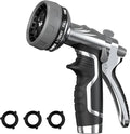 Garden Hose Nozzle, Heavy Duty Metal Water Hose Nozzle with 8 Adjustable Spray Patterns, High Pressure Hand Sprayer with Flow Control for for Garden Watering, Car & Pet Washing