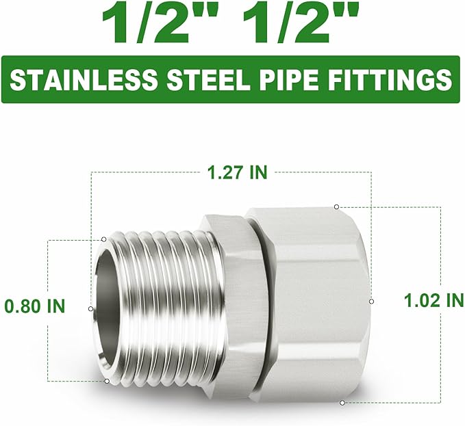 TAISHER 2PCS 304 Stainless Steel Flexible Movable Connector, 1/2" Male for Sprayer, Angled Valve, Shower Arm