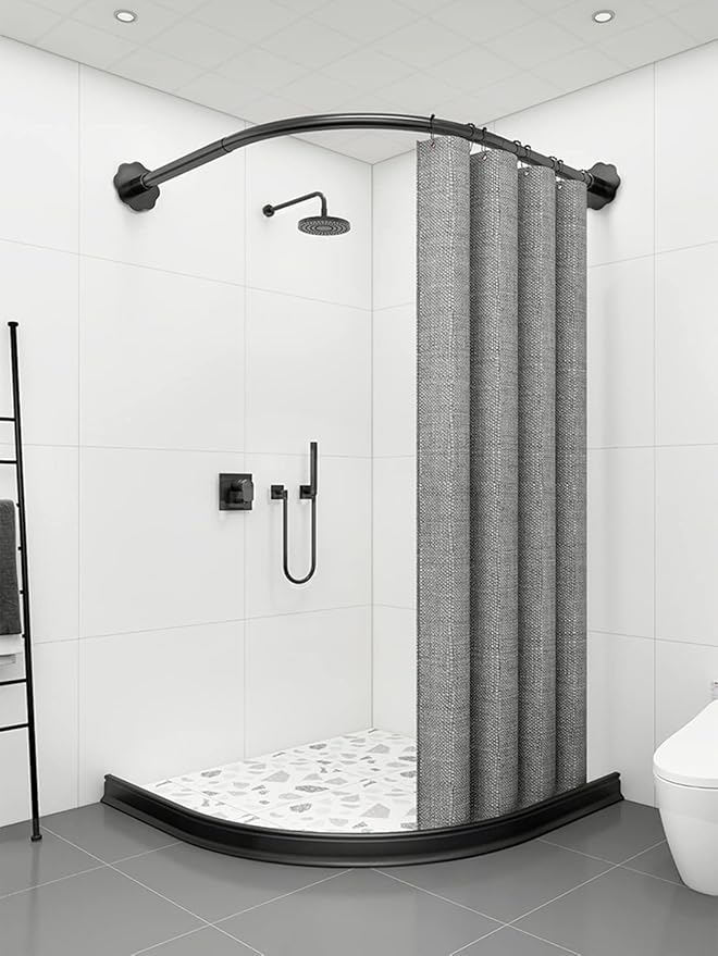 98Inch Collapsible Shower Threshold Water Dam 2" High Shower Barrier Water Stopper 2" Tall Shower Water Guard To Keep Water In Shower Dry And Wet Separation Bathroom Wheelchair Accessible Black