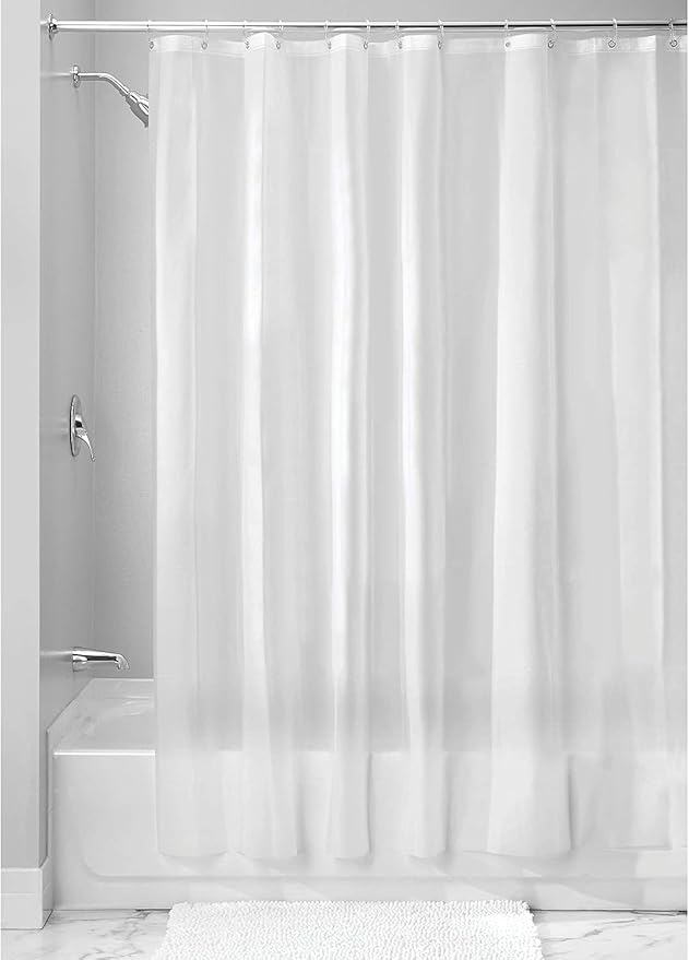 Clawfoot Tub Shower Curtain Warp Around 180x70 Inches Clear Shower Curtain Plastic Liner Round for Bathroom Extra Wide with 36 Metal Hooks PEVA Waterproof White Translucent