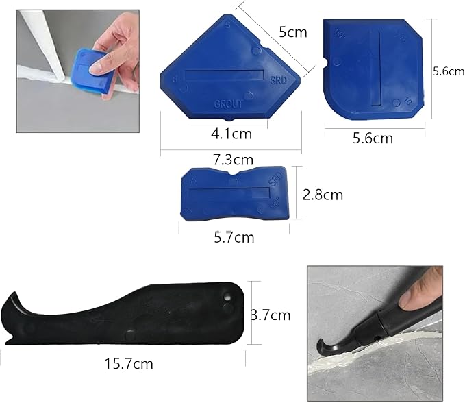 Caulking Gun Kit with Caulking Gun,Sealant Removal Tools, Sealant Finishing Tool,Grout Scraper & Utility Knife -5-in-1 Professional Sealant Repair Set for Tiles, Bathrooms, and DIY Projects