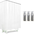 Clawfoot Tub Shower Curtain 180x60 Inch Frosted Liner All Warp Around Extra Wide 36 Metal Hooks Heavy Duty Vinyl Bath Curtain for Clawfoot Stand Up Tub Bathroom PEVA Waterproof Liner