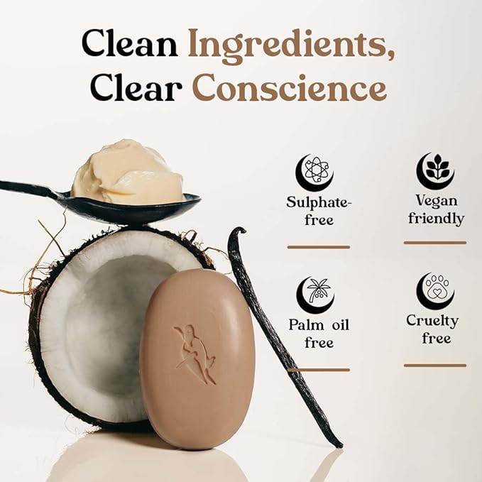 Elliqua Triple Milled Body Bar Soap – No.2 – Coconut & Vanilla – Made in USA – Vegan, Plastic-Free, Natural, Eco-Friendly, Long-Lasting, Cruelty-Free – No Parabens or Sulfates