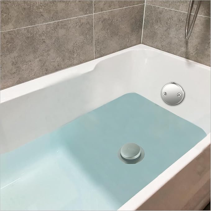 Brushed 1-1/2" Tubular Bath Drain Kit with Tip Toe Bathtub Drain Stopper, Wellup Tub Drain Kit Bath Waste and Overflow Cover, PVC Plastic Pipe for Standard Size Tubs, Brushed Nickel
