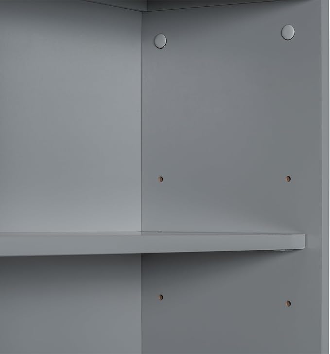 Favfurish 67" Tall Bathroom Storage Cabinet with Door and 3 Drawers,Modern Linen Cabinets w/Adjustable Shelf & 2-Tier Open Shelves,Freestanding Organizer for Bath Room,Study,Office,Grey