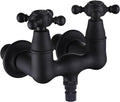 SUMERAIN Vintage Leg Tub Filler 3-3/8-Inch Center Wall Mount Tub Faucet, Cross Handle Matte Black