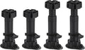 120x46mm(LxW) Adjustable Leveling Feet - 4Pack- Good for Furniture - Leveler Support Frame Replacement Legs - Black