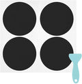 S&X 24 Pcs Anti Slip Shower Stickers (Large 4" Round), Modern Black Non Slip Bathtub Stickers, High Traction Grit Safety Dots for Tub Floor, Waterproof with Scraper