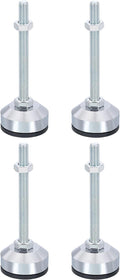 PATIKIL Furniture Leveling Feet 2" Dia Base M10 Thread, 4 Pcs Carbon Steel Adjustable Threaded Furniture Leveler Screw on Leg Levelers with Pads for Desk Chair Cabinet, Black