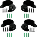 4Pcs Opening Diameter 32 mm (1-1/4"), Stainless Steel Matte Black Flange Rod Bracket Curtain Shower Curtain Rod Mounting Bracket Closet Rod End Support Receptacle