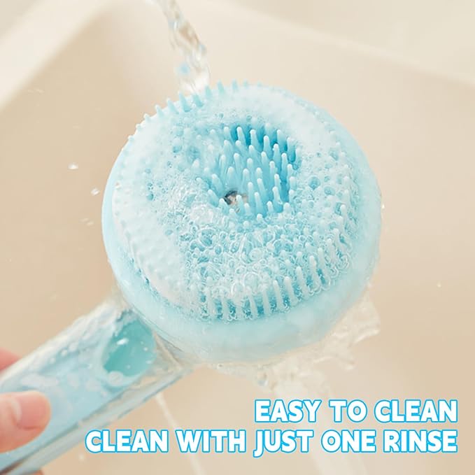 Pet Bath Brush,Dog Shampoo Brush Bubble Maker,New 2 in 1 Dog Bath Brush with Built-in Shampoo Dispenser,Bathing Dog Grooming Massage Brush for Showering Long and Short Haired Dogs and Cats(green)