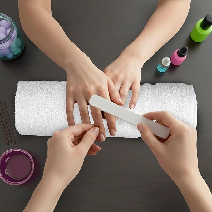 Hand Towels (Pack of 40) - White Economy Salon & Spa Towels - 100% Cotton, Highly Absorbable, 16 x 27 Inches