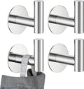 JQK Self Adhesive Towel Hook Chrome, No Drill Stick on Coat Robe Clothes Wall Hook for Bathroom Kitchen Garage 4 Pack, 304 Stainless Steel Polished Steel, ATH110-CH-P4