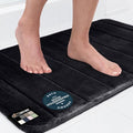 GORILLA GRIP Memory Foam Bath Mat, Soft Absorbent US Designed Bathroom Rug, Gripping Dots Machine Washable Bathmat, Cushioned Floor Mats, Shower Sink Rugs Room Décor Accessories, 24x17 Black