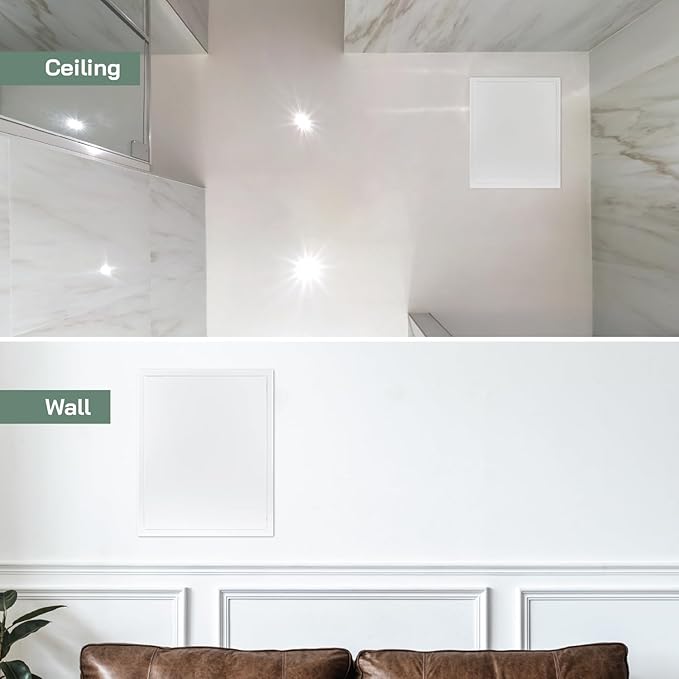 Vent Systems 16'' x 20'' Inch White Stainless Steel Access Panel - Easy Access Doors - Access Panel for Drywall, Wall, Electrical and Plumbing Service Door