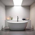 73'' High-back Freestanding Solid Surface Resin Stone Bathtub, Freestanding Tub, Contemporary Design Stand Alone Tub with Pop-up Drain and Overflow, Matte White (Oval)