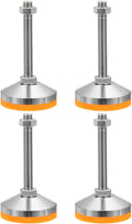 PATIKIL Furniture Leveling Feet 3.2" Dia Base M12 Thread, 4 Pcs Carbon Steel Adjustable Threaded Furniture Levelers Screw on Leg Leveler with Pads for Desk Chair Cabinet, Orange
