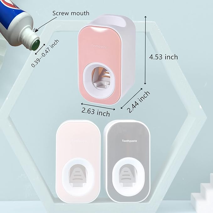 Automatic Toothpaste Dispenser Wall Mounted for Bathroom,Toothpaste Squeezer for Kids & Family Shower by Mr. Thumbs(1pc,Pink)