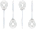 LOLA Toilet Bowl Brush w/Curved Head, 4 Pack, Coated Wire, Durable Poly Bristles, Reaches Under Toilet Bowl Rim
