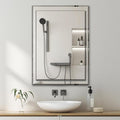 VASUHOME 22x32 Inch Frameless Double Layered Mirror with Polished Beveled Edge, HD Walll Vanity Mirror - Ideal for Bathroom, Living Room, Washroom, and Bedroom